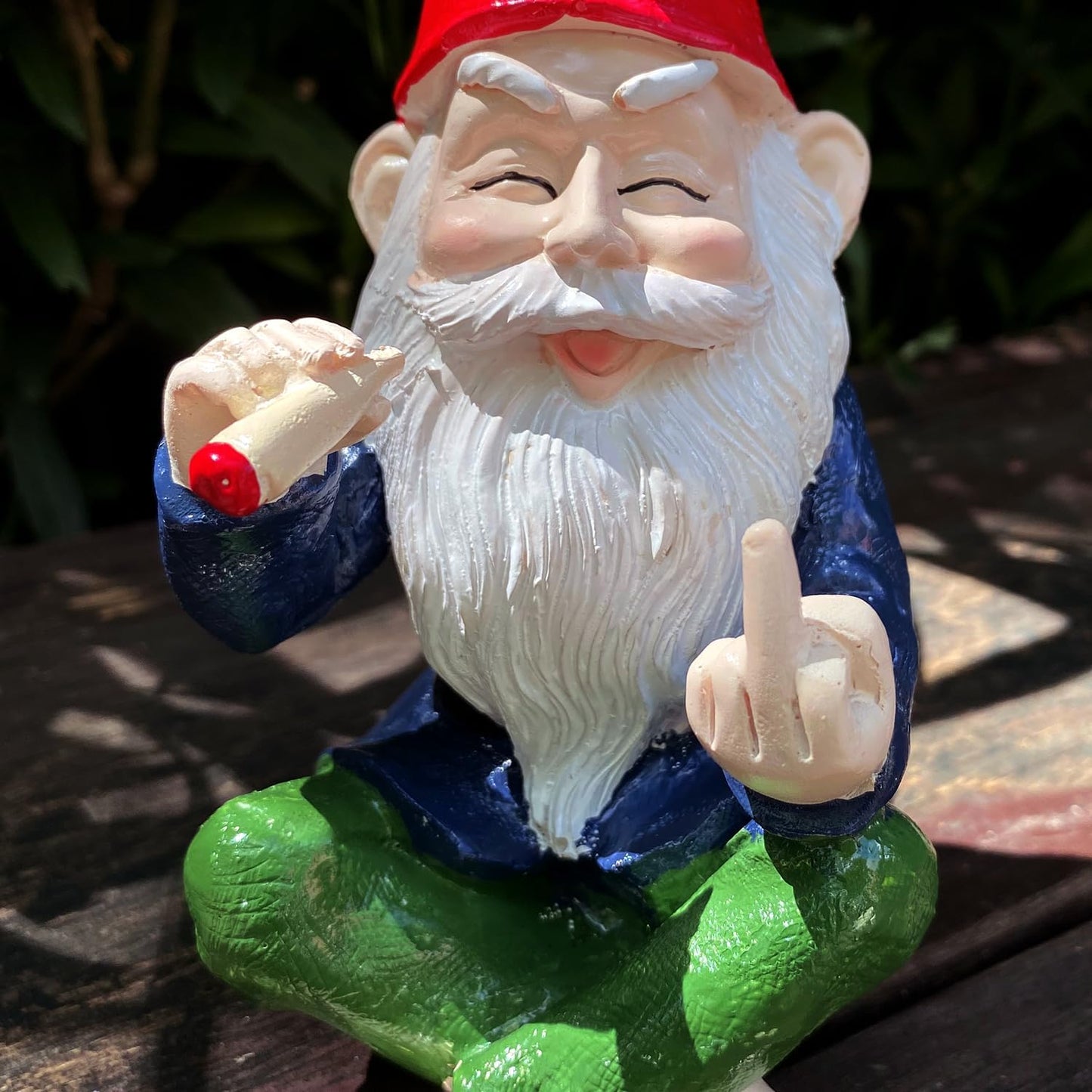 Funny Garden Gnome Statue - Mini Figurine Ornament for Outdoor Fairy Garden & Indoor Decor, Resin Craft Gift UK​​