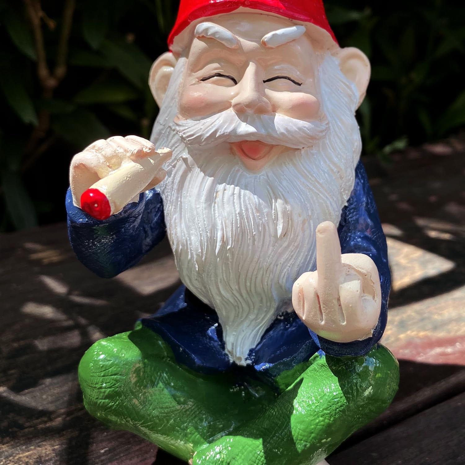 Funny Garden Gnome Statue - Mini Figurine Ornament for Outdoor Fairy Garden & Indoor Decor, Resin Craft Gift UK​​