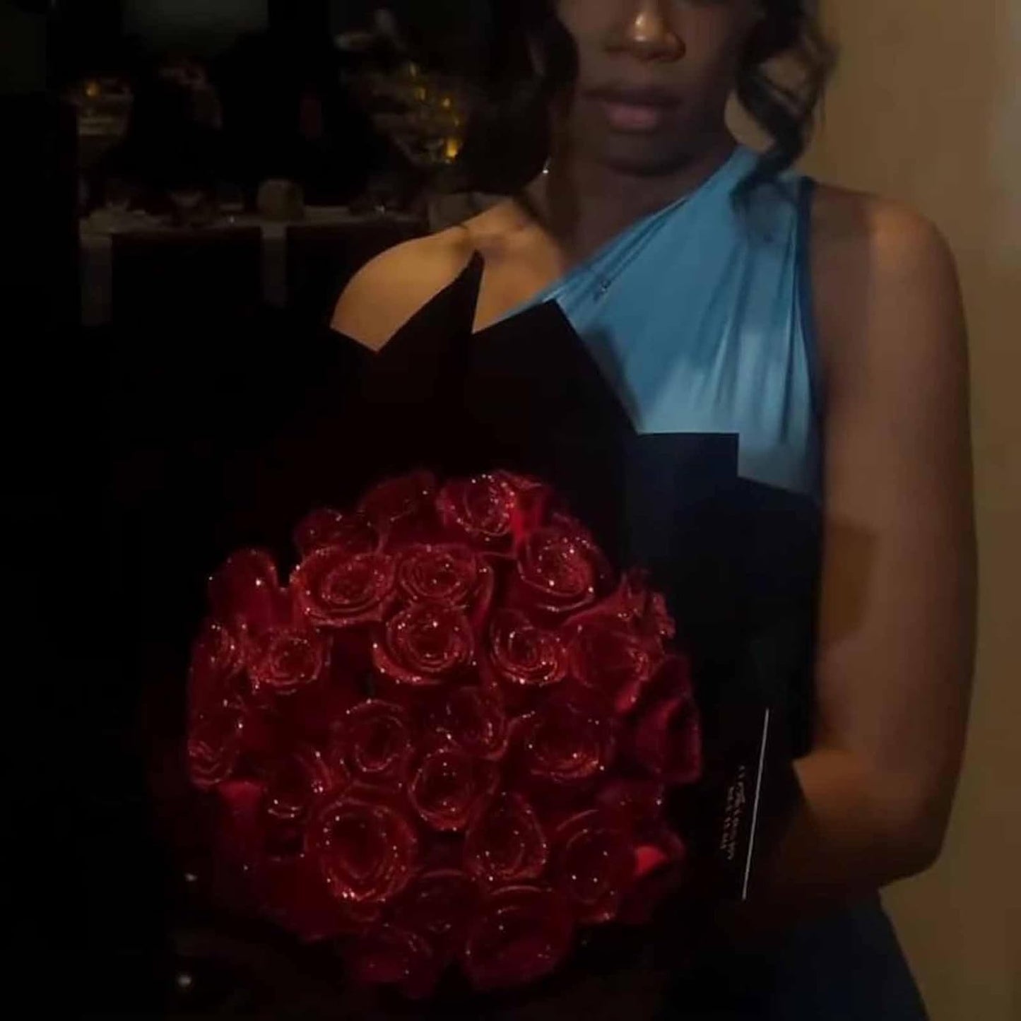 Rose Bouquet, Everlasting Shiny Fake Roses Bouquet, Blue Artificial Rose Bouquet, Fake Roses Bouquet Love Gifts, Love Gifts for Valentine'S Day Gift, Anniversary, Wedding (Color : Red, Size : 11 ROS