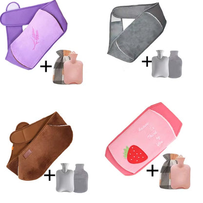 1000Ml Hot Water Bottle with Cover&Belt Warm Plush Hand Warmer Safe Hot Water Bag Removable Cold-Proof Warm Pouch Hot Packs
