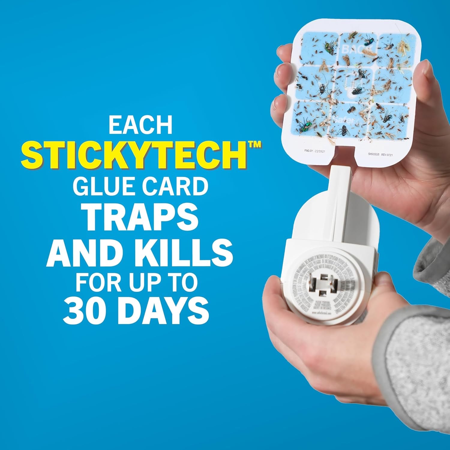 Home Indoor Plug-In Fly Trap - SH502 - Effective Fruit Fly Traps for Indoors, Gnat Traps for House Indoor, 400 Sq Ft Protection - Style: 1 Device + 2 Glue Cards