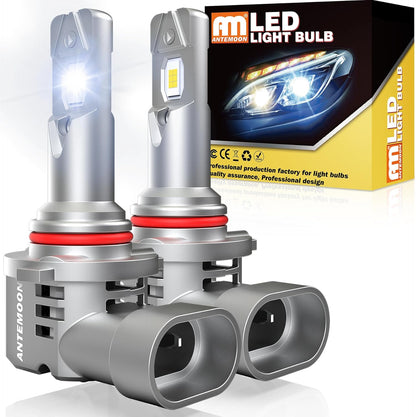 HB4 9006 LED Headlight Bulbs, 90W 18000LM HB4 Headlights Bulb 6000K White Mini Size 12V 24V Car Conversion Kit Halogen Replacement CSP Chips with Fan Non-Polarity Plug and Play, Pack of 2