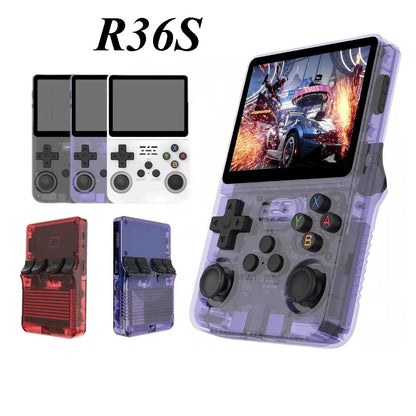 20000 Games Retro Handheld Video Game Console R36S Linux System 3.5 Inch IPS Screen 64GB Preloaded Games Portable Pocket Player