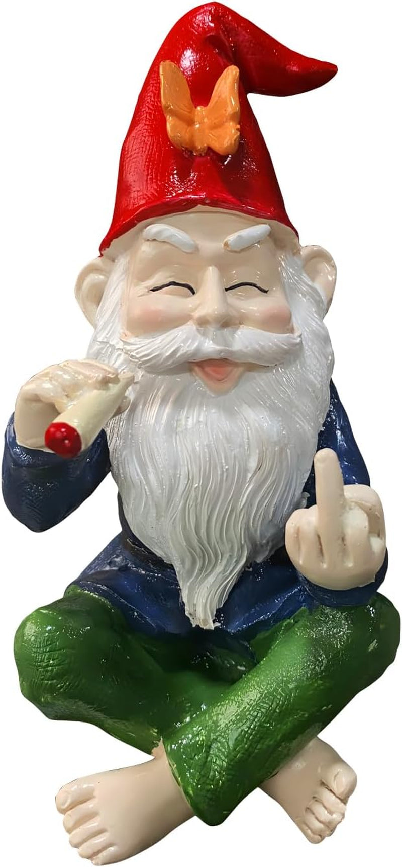 Funny Garden Gnome Statue - Mini Figurine Ornament for Outdoor Fairy Garden & Indoor Decor, Resin Craft Gift UK​​