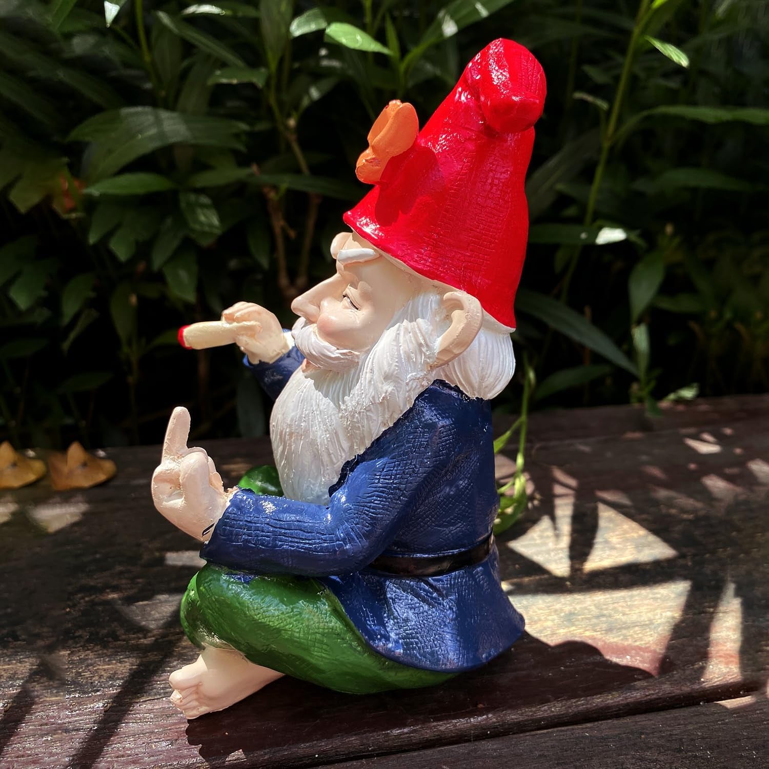 Funny Garden Gnome Statue - Mini Figurine Ornament for Outdoor Fairy Garden & Indoor Decor, Resin Craft Gift UK​​