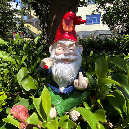 Funny Garden Gnome Statue - Mini Figurine Ornament for Outdoor Fairy Garden & Indoor Decor, Resin Craft Gift UK​​