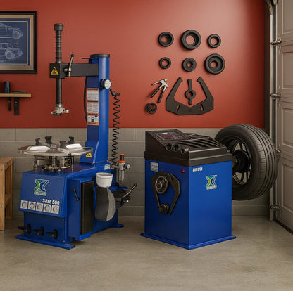 Tire Changer & Wheel Balancer Combo – Automatic Rim Clamp, High-Precision Machine for Auto Shops & Garages