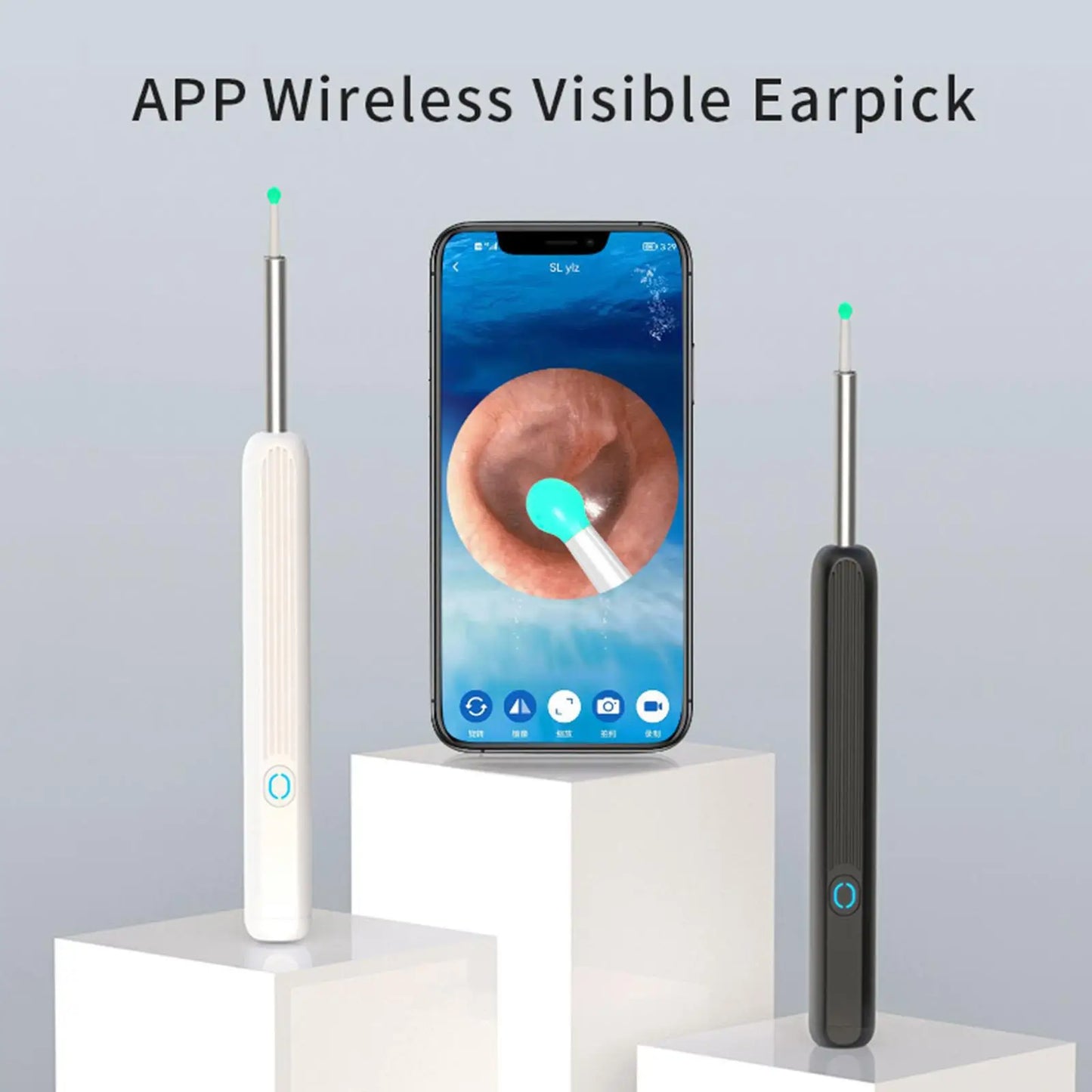 Wireless Smart Visual Ear Cleaner Otoscope Ear Wax Ear with Ear NE3 Cleaning Kit Removal Sticks Endoscope Camera Tool Kit