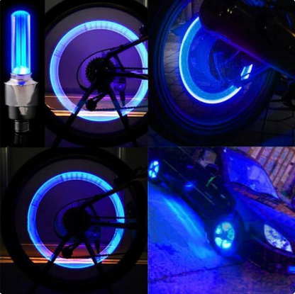 Waterproof LED Wheel Lights – Colorful Tire Valve Cap Lights for Cars, Bikes & Motorcycle