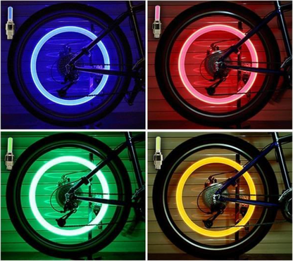 Waterproof LED Wheel Lights – Colorful Tire Valve Cap Lights for Cars, Bikes & Motorcycle