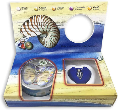 Creative Necklace Freshwater Pearl Oyster Love round Pearls, Necklace Box Pearl Cage Pendant DIY Pearls inside for Jewelry Making or Birthday Gifts