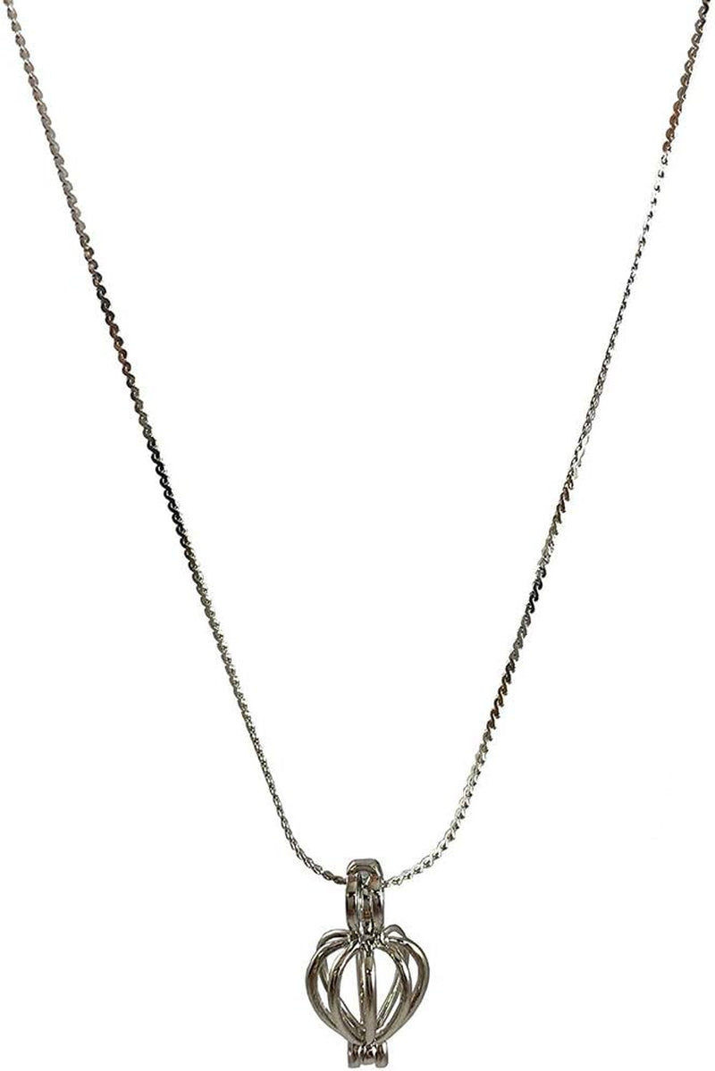 Creative Necklace Freshwater Pearl Oyster Love round Pearls, Necklace Box Pearl Cage Pendant DIY Pearls inside for Jewelry Making or Birthday Gifts