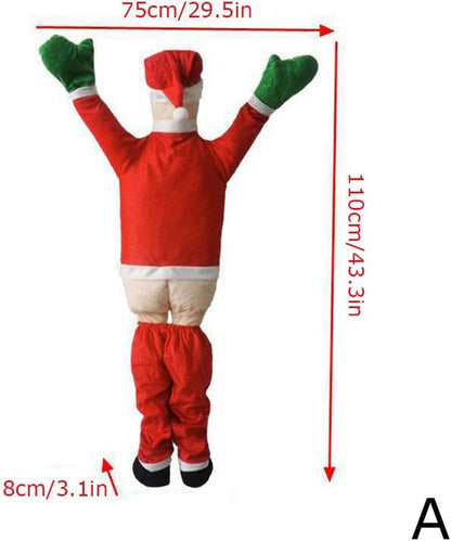 Large Christmas Hanging Santa Claus Outdoor Decoration Climbing Santa Claus with Pants off Santa Xmas Christmas Ornaments for outside Roof Gutter Window Balcony Christmas Party Supplies