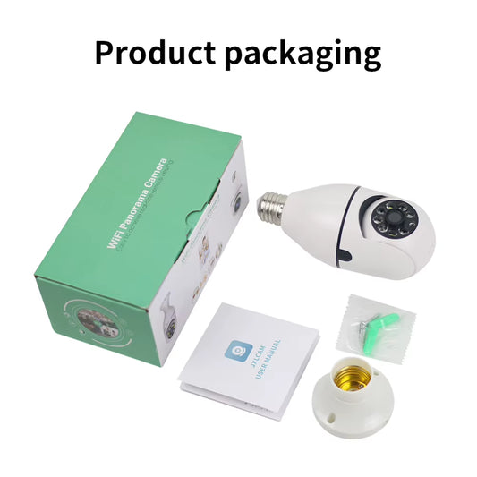 2025 1080P Wifi Panoramic Wireless Bulb IP Camera 360 Degree Mini Surveillance System Home Security Light Bulb High Definition