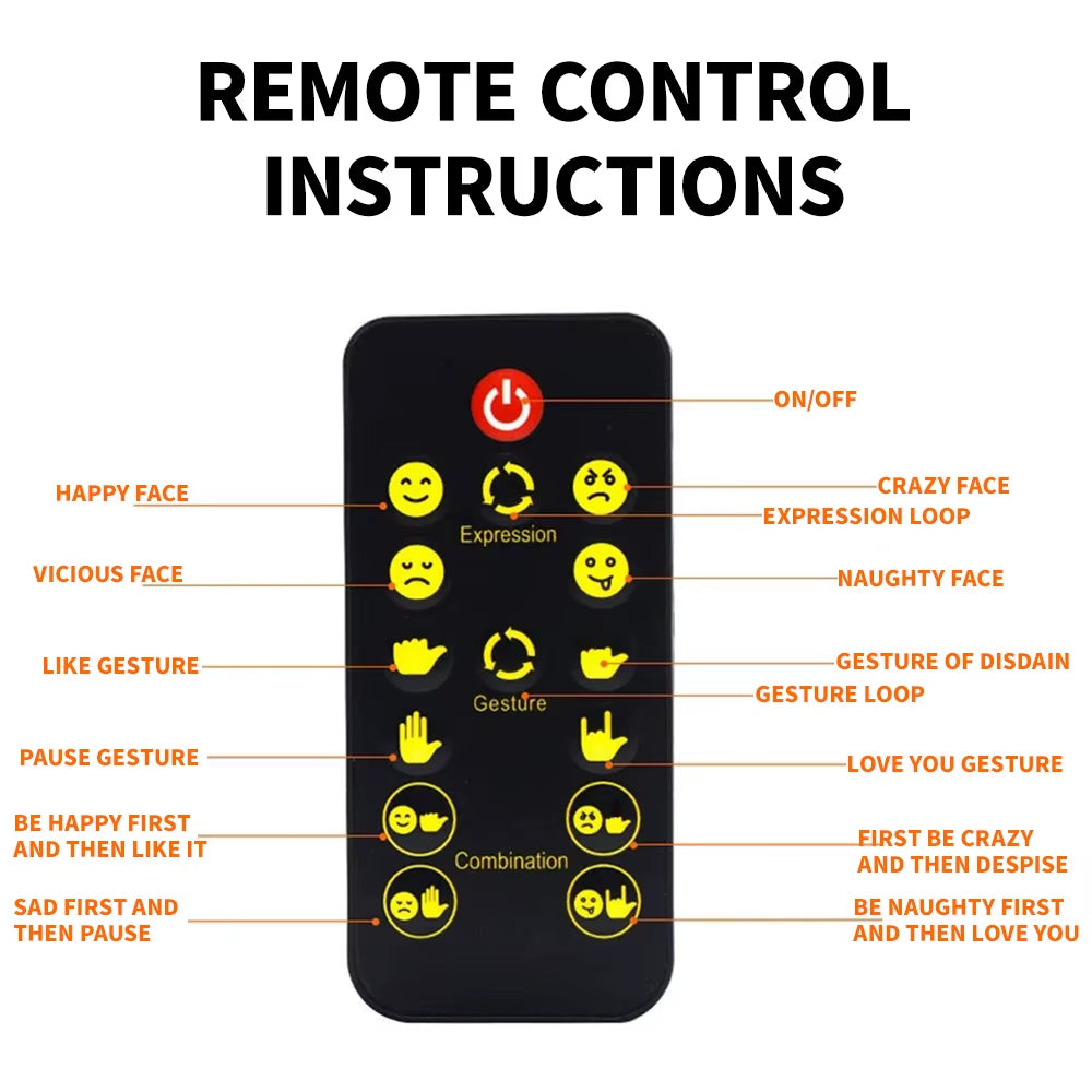Car Funny Remote Control Facial Expression LED Light Rear Window Multi-Function Warning Reminder Lamp Exterior Accessories
