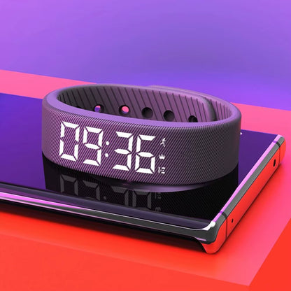 LED Digital Alarm Clock Watch Waterproof Snooze-Proof Alarm Bracelet Adjustable with Running Pedometer Fitness Wristbands