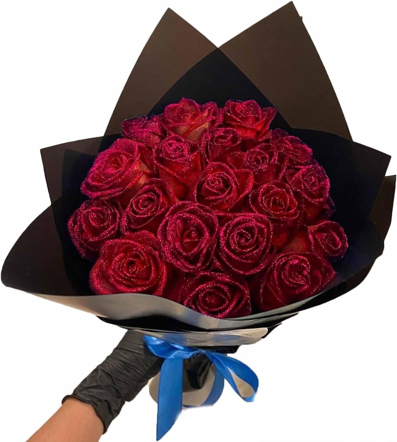 Rose Bouquet, Everlasting Shiny Fake Roses Bouquet, Blue Artificial Rose Bouquet, Fake Roses Bouquet Love Gifts, Love Gifts for Valentine'S Day Gift, Anniversary, Wedding (Color : Red, Size : 11 ROS